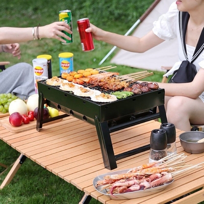 Parrilla al aire libre de la BARBACOA del carbón de leña que acampa