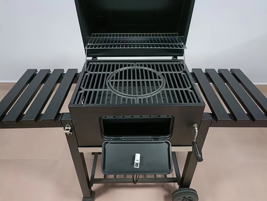 parrilla de la BARBACOA del carbón de leña del peso 40kg parrilla que acampa portátil de 23,7 pulgadas con las ruedas