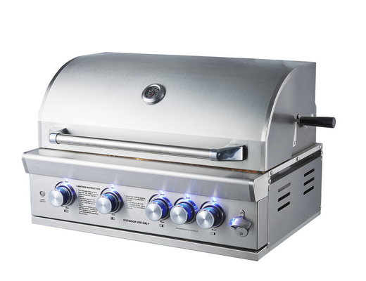OEM negro de la parrilla del gas del jardín del esmalte CSA de la porcelana construido en parrilla del gas de la barbacoa