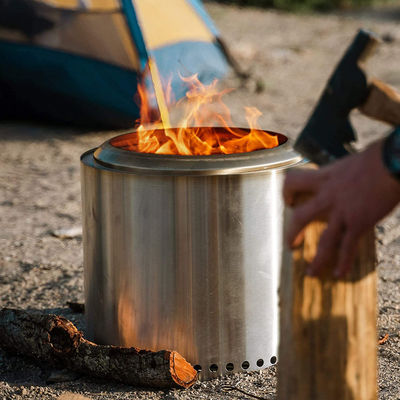 Fuego de madera portátil sin humo Pit Outdoor de 201 SS que acampa
