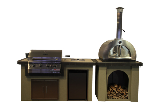 Horno encendido de madera de acero inoxidable de Oven Steel Wood Fired Pizza de la pizza de las islas AGA