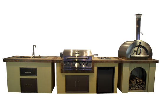 Horno encendido de madera de acero inoxidable de Oven Steel Wood Fired Pizza de la pizza de las islas AGA