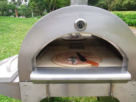 horno encendido de madera de acero inoxidable al aire libre grueso 430 840m m de la pizza de 30m m