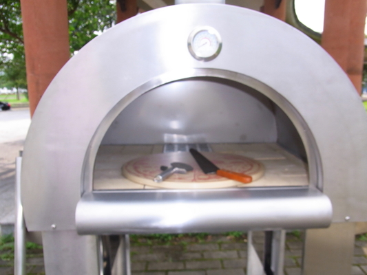 pizza encendida de acero inoxidable Oven With Trolley de 830m m 720m m