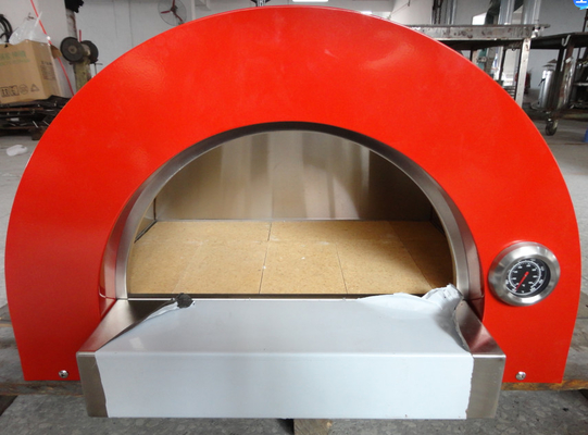 Horno encendido de madera de acero inoxidable de la pizza