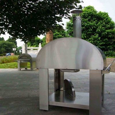 Horno encendido de madera de acero inoxidable de la pizza